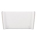 Ver mais imagens de Cabeceira Design para Cama Casal Torres Pés em Madeira Pu/bouclê Marrom/off White G91 - Gran Belo