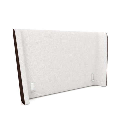 Cabeceira Design para Cama Casal Torres Pés em Madeira Pu/bouclê Marrom/off White G91 - Gran Belo
