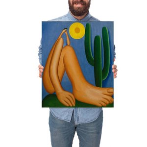 Quadro Decorativo Tarsila do Amaral Abaporu:Médio 53x44cm/Chassi com Borda Infinita