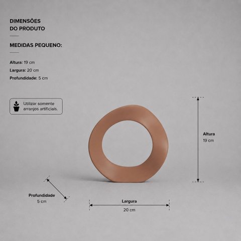 Anel Pequeno Decorativo de Cerâmica para Sala e Mesa Mocha Mousse