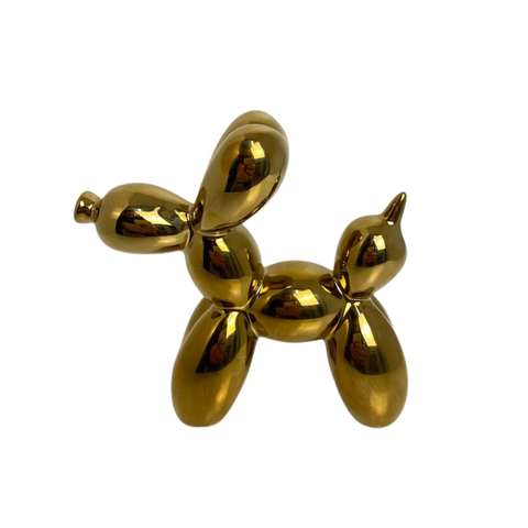 Estatueta de Cachorro de Balão Dourado