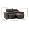 Sofá 3 Lugares Net New Evidence Assento Retrátil e Reclinável Suede Amassado Marrom 2,01M (L) - 8
