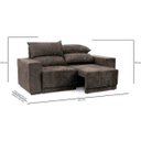Ver mais imagens de Sofá 3 Lugares Net New Evidence Assento Retrátil e Reclinável Suede Amassado Marrom 2,01M (L)