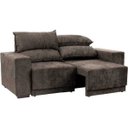 Ver imagem 2 de Sofá 3 Lugares Net New Evidence Assento Retrátil e Reclinável Suede Amassado Marrom 2,01M (L)