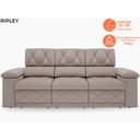 Ver imagem 2 de Sofá New Ripley 2,05M Assento Retrátil e Reclinável Velosuede Bege - NetSofás