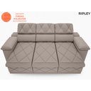 Ver imagem 4 de Sofá New Ripley 2,05M Assento Retrátil e Reclinável Velosuede Bege - NetSofás
