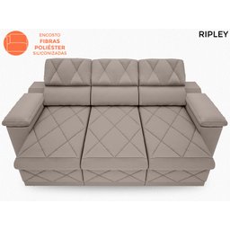 Sofá New Ripley 2,05M Assento Retrátil e Reclinável Velosuede Bege - NetSofás - 4 Sofá New Ripley 2,05M Assento Retrátil e Reclinável Velosuede Bege - NetSofás - 4