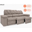 Ver imagem 5 de Sofá New Ripley 2,05M Assento Retrátil e Reclinável Velosuede Bege - NetSofás