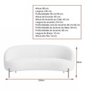 Ver imagem 4 de Sofá Pluma 3 Lugares 230cm Pés Preto Bouclé Off White - Sallar Home