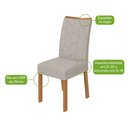 Ver imagem 6 de Conjunto Sala de Jantar Mesa Astrid 170 Tampo Vidro Maxi Off com 6 Cadeiras Rayla - Lopas Amendoa Cl