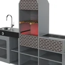 Ver imagem 2 de Churrasqueira Mini Infantil Mdf Cinza Brinquedo para Crianças