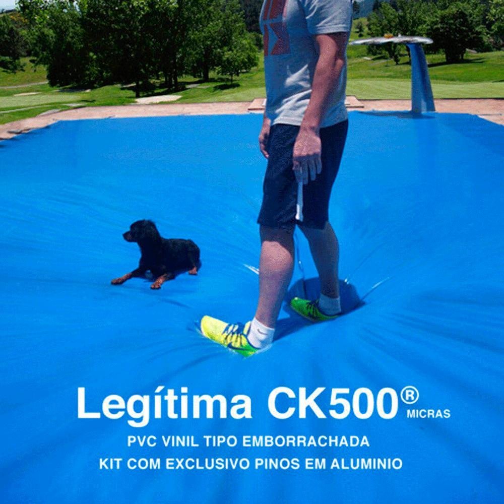 Capa de Segurança para Piscina 3.5x3.5 Metros CK500 Micras c/ Ilhós de PVC + Pinos em Alumínio - 1