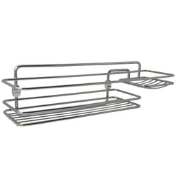 Suporte Para Shampoo E Sabonete De Parede Em Aço Cromado - 1 Suporte Para Shampoo E Sabonete De Parede Em Aço Cromado - 1