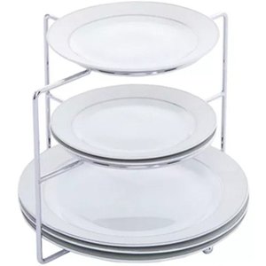 Organizador Suporte De Pratos Cromado Divisor 3 Níveis Rack