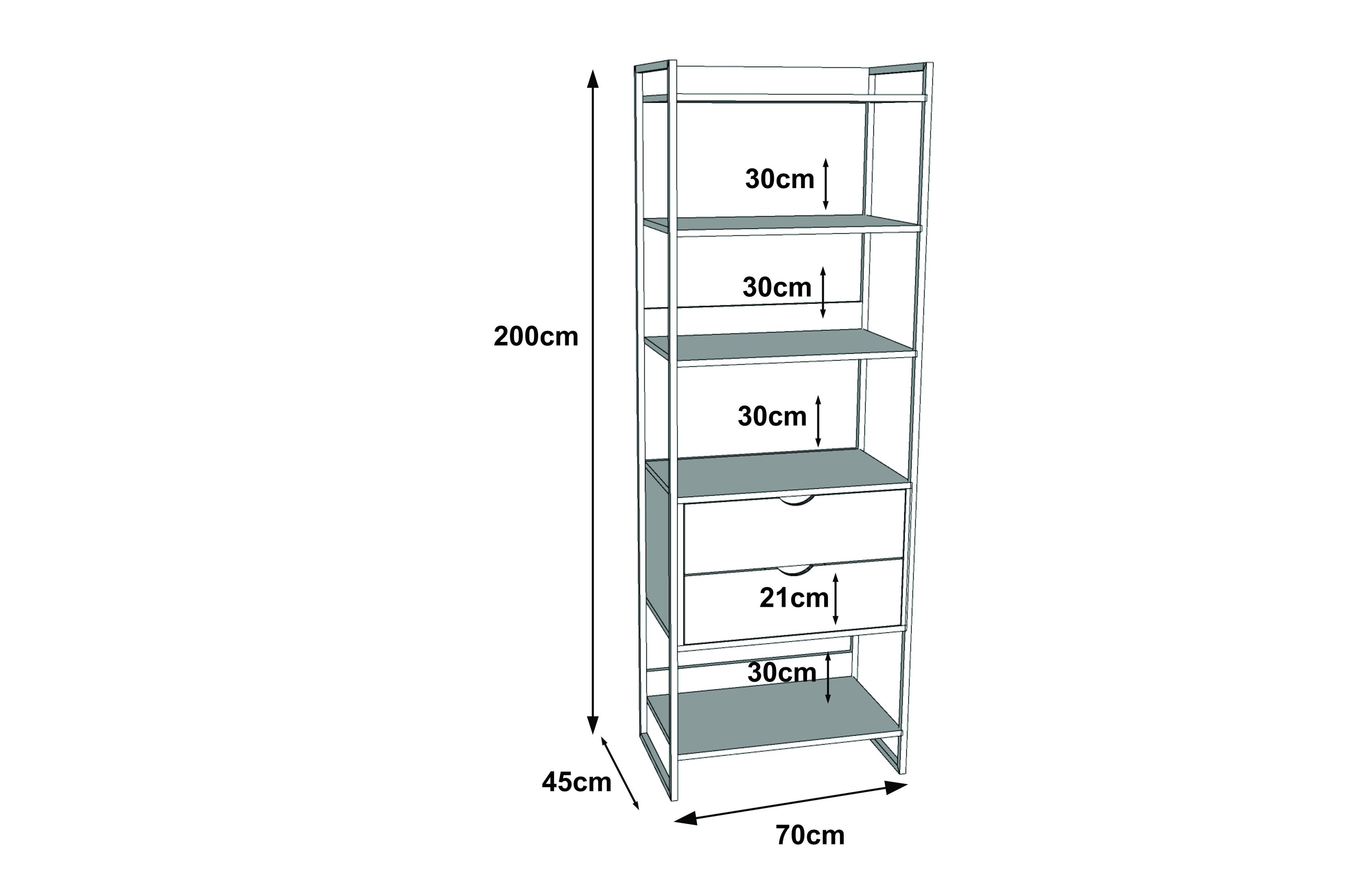 Modulo Closet Industrial com Gaveta Ferro Dourado Amêndoa - 3