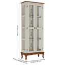 Ver imagem 4 de Cristaleira 2 Portas e Laterais em Vidro Pés Luiz Xv 2050 Nude Laca com Tampo e Base Imbuia Glazer