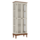 Ver imagem 2 de Cristaleira 2 Portas e Laterais em Vidro Pés Luiz Xv 2050 Nude Laca com Tampo e Base Imbuia Glazer