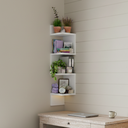 Ver mais imagens de Prateleira de Canto Decorativa Estante Funcional para Organização