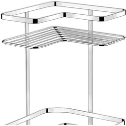 Suporte Duplo De Canto Porta Shampoo Sabonete Em Aço Cromado - 4 Suporte Duplo De Canto Porta Shampoo Sabonete Em Aço Cromado - 4