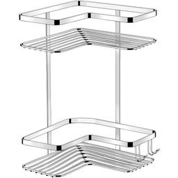 Suporte Duplo De Canto Porta Shampoo Sabonete Em Aço Cromado - 5 Suporte Duplo De Canto Porta Shampoo Sabonete Em Aço Cromado - 5