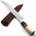 Ver imagem 2 de Faca Gaúcha N° 10 Aço Inox Cabo Curvo Chifre Madeira Osso