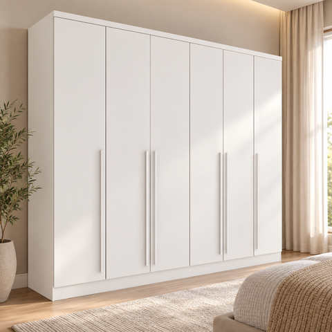 Guarda Roupa Grande com 6 Portas e 6 Gavetas Balneário -Tcel