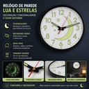 Ver imagem 6 de Relogio Parede Luz Noturna Fluorescente Estrelas Luminoso Infantil Brilha no Escuro Grande 30cm Anal