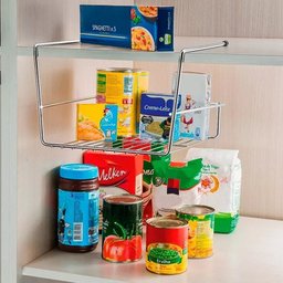 Organizador Suporte 35cm De Armário Aço Cromado Prateleira - 4