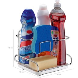 Suporte Para Parede Pia Sabão Detergente E Esponja Cromado - 3