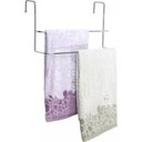 Ver imagem 1 de Suporte Porta Toalhas Duplo Banho Toalheiro Encaixe Box Aço