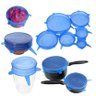 Kit Com 6 Tampas de Silicone Para Potes Protetor Alimentos:azul - 2