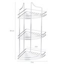 Ver imagem 2 de Suporte Para Shampoo De Canto Cromado Triplo Em Aço Cromado