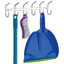 Ver imagem 1 de Suporte Multiuso De Parede Vassoura Utensílios Aço Cromado