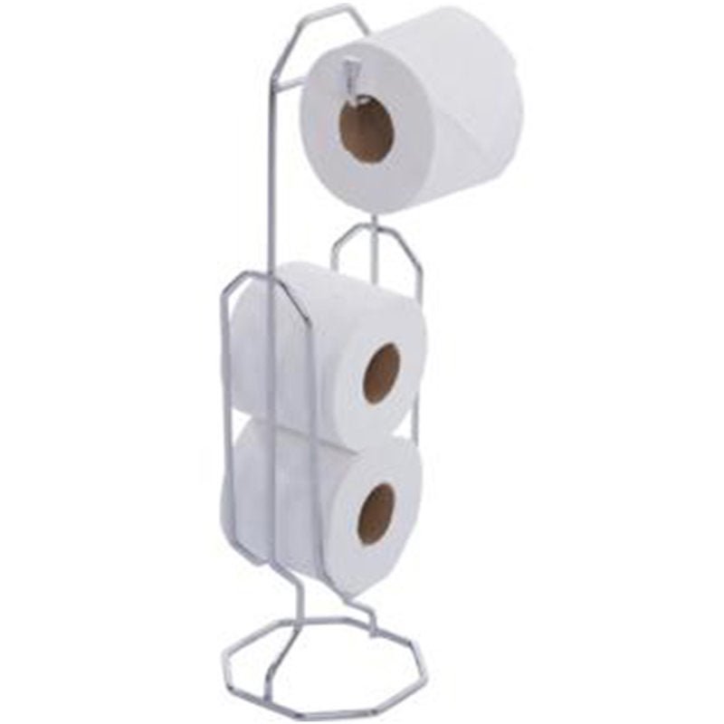 Papeleira Suporte Porta Papel Higiênico Chão Piso 3 Rolos - 1