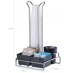 Suporte Copos 50ml 80ml Porta Saches E Colheres Mexedor Preto - 4