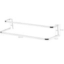 Ver imagem 3 de Porta Toalhas de Banho Duplo 60cm Modelo Quadrado Luxo Aço