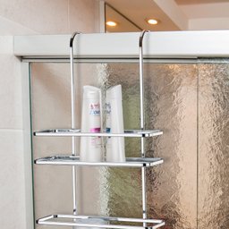 Suporte Porta Shampoo Cromado De Encaixar No Box Do Banheiro - 2