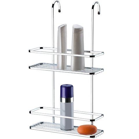 Suporte Porta Shampoo Cromado De Encaixar No Box Do Banheiro