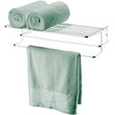 Ver imagem 1 de Suporte Porta Toalha Toalheiro Duplo Prateleira 55cm Cromado