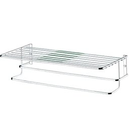 Suporte Porta Toalha Toalheiro Duplo Prateleira 55cm Cromado - 2