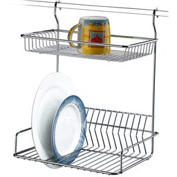 Escorredor De Louças Dois Andares Aço Cromado Para Barras - 1