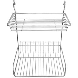 Escorredor De Louças Dois Andares Aço Cromado Para Barras - 3