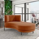 Ver imagem 1 de Sofá Chaise Lado Direito Downey Sala de Estar Veludo Terracota G15 - Gran Belo