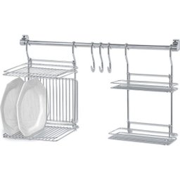 Kit Cozinha Barra Escorredor De Louças Prateleira Condimentos - 1