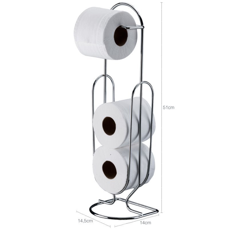 Papeleira Chão Suporte Para Papel Higiênico 3 Rolos Banheiro - 2