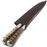 Kit Faca 10" Chaira Inox Rabo Tatu Bainha Couro Churrasco - 2