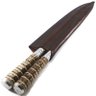 Conjunto Faca E Chaira Inox Rabo Tatu Bainha Couro Churrasco - 2