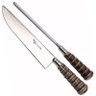 Conjunto Faca E Chaira Inox Rabo Tatu Bainha Couro Churrasco - 5