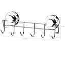 Ver imagem 4 de Suporte Multiuso Utensílios 6 Ganchos De Ventosa Aço Cromado