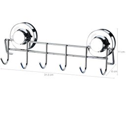 Suporte Multiuso Utensílios 6 Ganchos De Ventosa Aço Cromado - 4